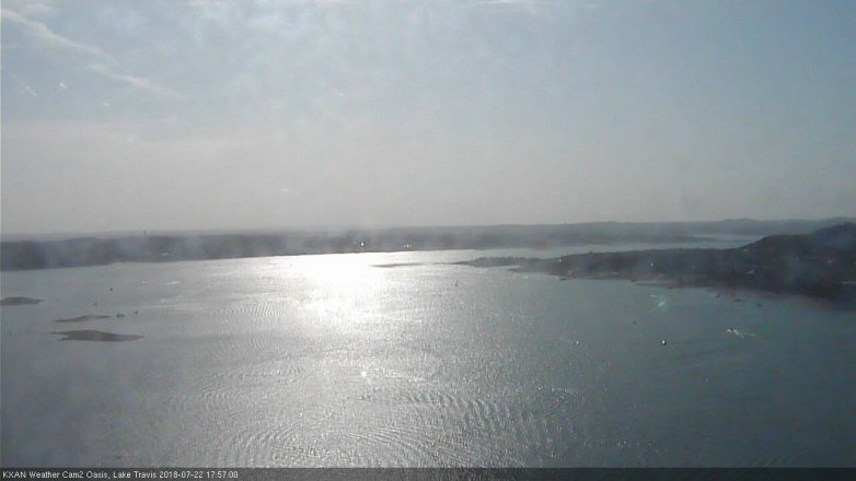 Lake Travis webcam, July 22, 2018 5:00 PM CT