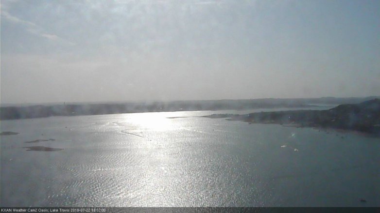 Lake Travis webcam, July 22, 2018 5:05 PM CT