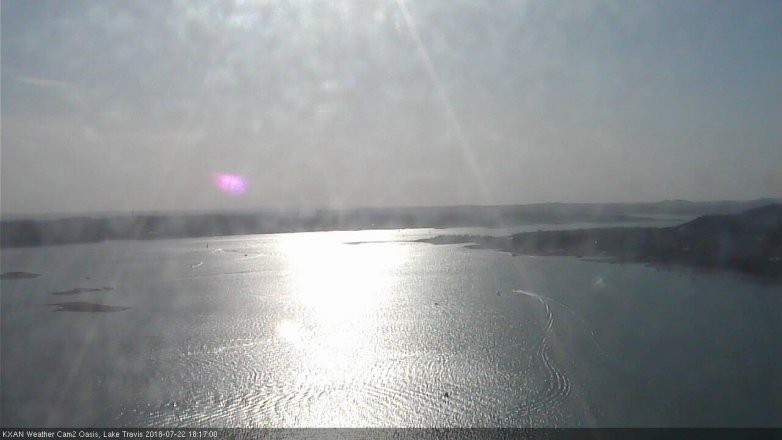 Lake Travis webcam, July 22, 2018 5:20 PM CT