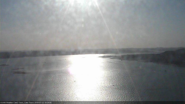 Lake Travis webcam, July 22, 2018 5:40 PM CT