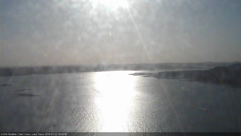 Lake Travis webcam, July 22, 2018 5:45 PM CT