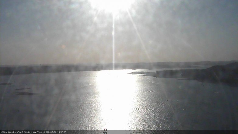 Lake Travis webcam, July 22, 2018 5:55 PM CT
