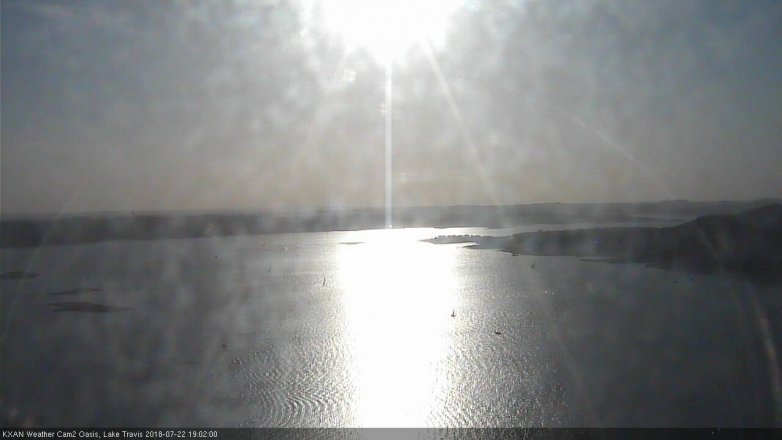 Lake Travis webcam, July 22, 2018 6:05 PM CT