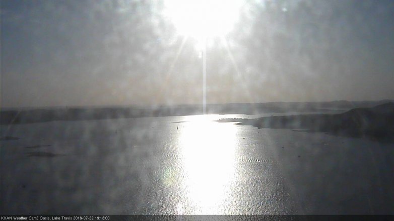 Lake Travis webcam, July 22, 2018 6:15 PM CT