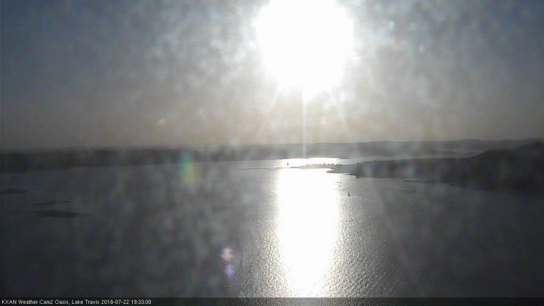 Lake Travis webcam, July 22, 2018 6:35 PM CT