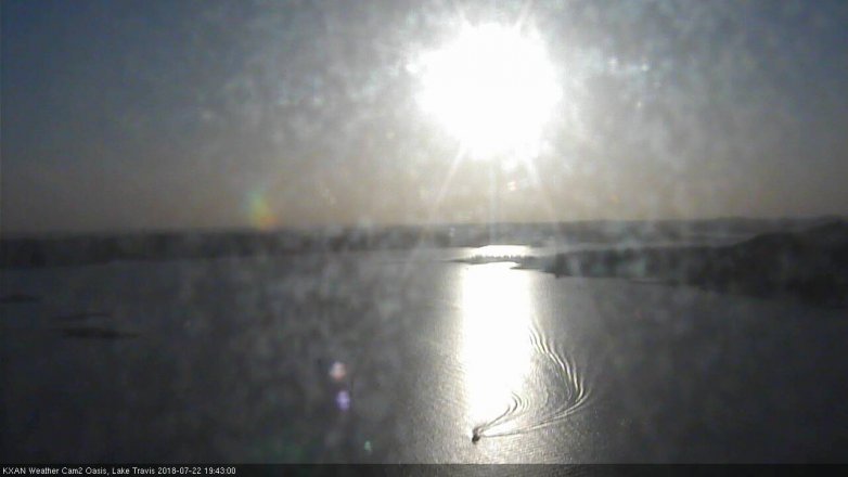 Lake Travis webcam, July 22, 2018 6:45 PM CT