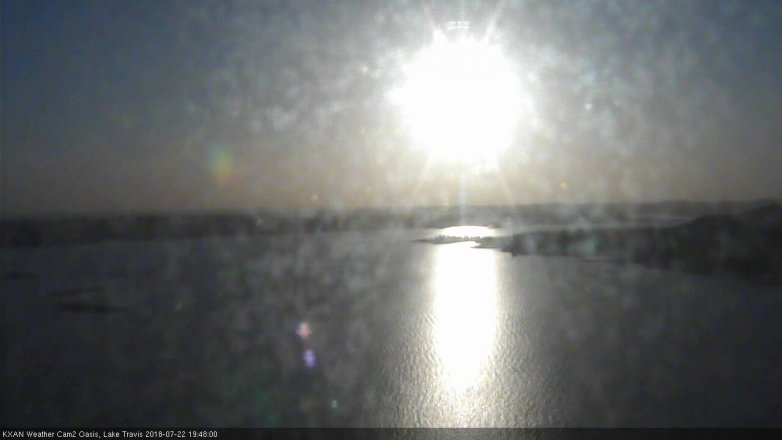 Lake Travis webcam, July 22, 2018 6:50 PM CT
