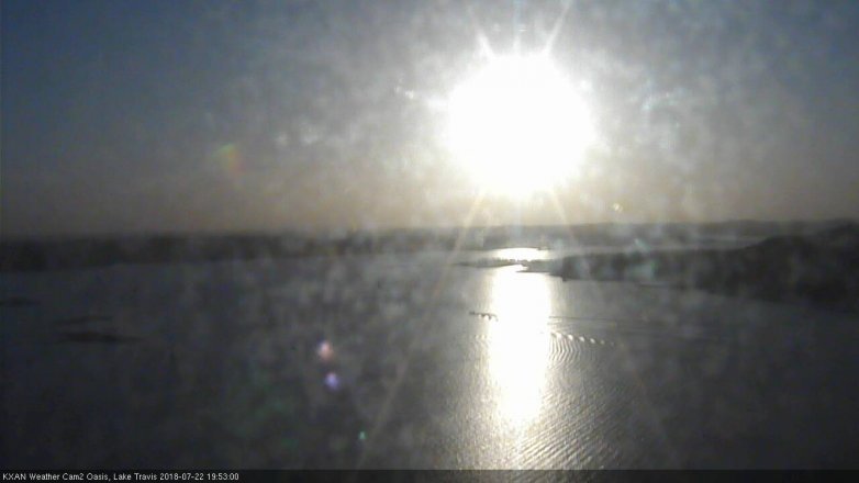 Lake Travis webcam, July 22, 2018 6:55 PM CT