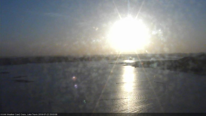Lake Travis webcam, July 22, 2018 7:05 PM CT