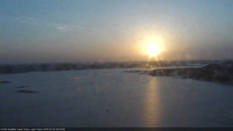 Lake Travis webcam, July 22, 2018 7:20 PM CT