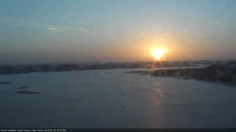 Lake Travis webcam, July 22, 2018 7:25 PM CT