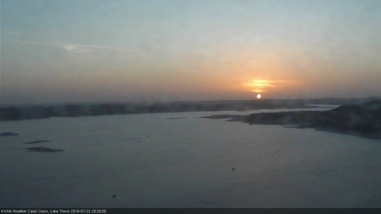 Lake Travis webcam, July 22, 2018 7:30 PM CT