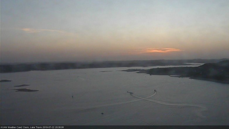 Lake Travis webcam, July 22, 2018 7:40 PM CT