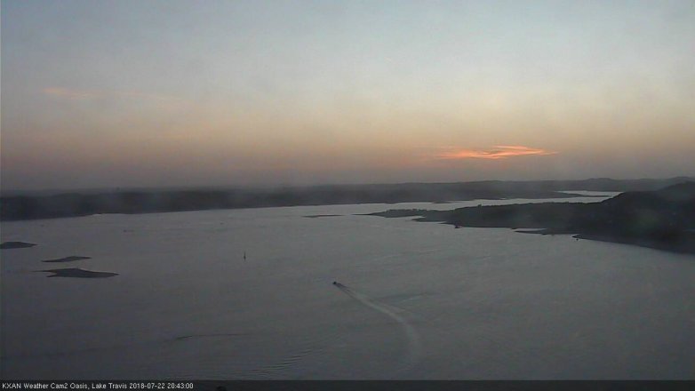 Lake Travis webcam, July 22, 2018 7:45 PM CT