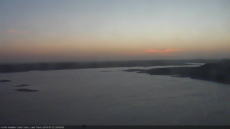 Lake Travis webcam, July 22, 2018 7:50 PM CT