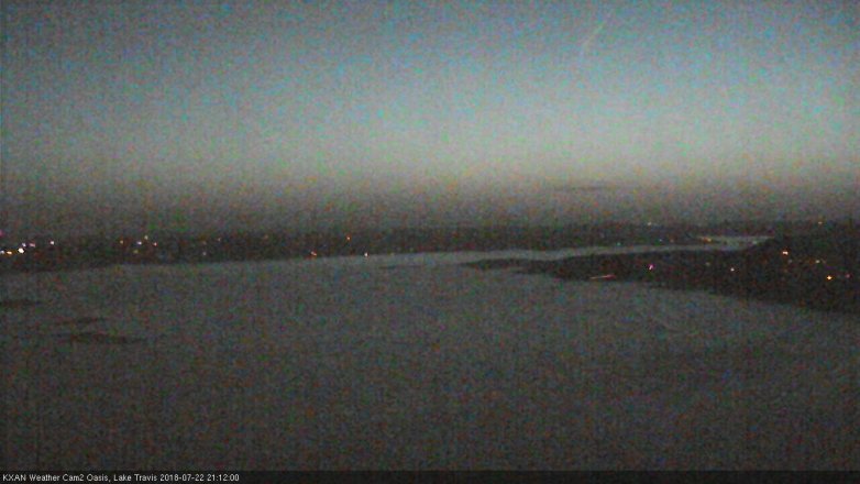 Lake Travis webcam, July 22, 2018 8:15 PM CT