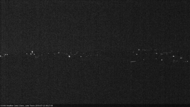 Lake Travis webcam, July 22, 2018 11:30 PM CT