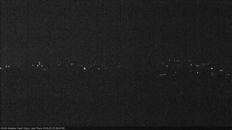 Lake Travis webcam, July 22, 2018 11:50 PM CT