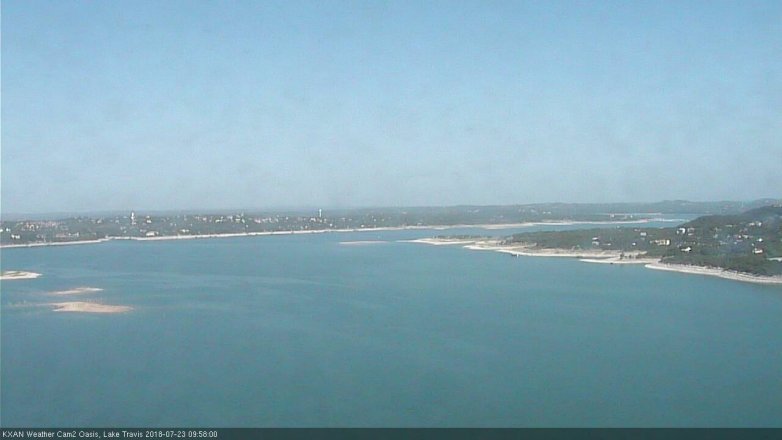 Lake Travis webcam, July 23, 2018 9:00 AM CT
