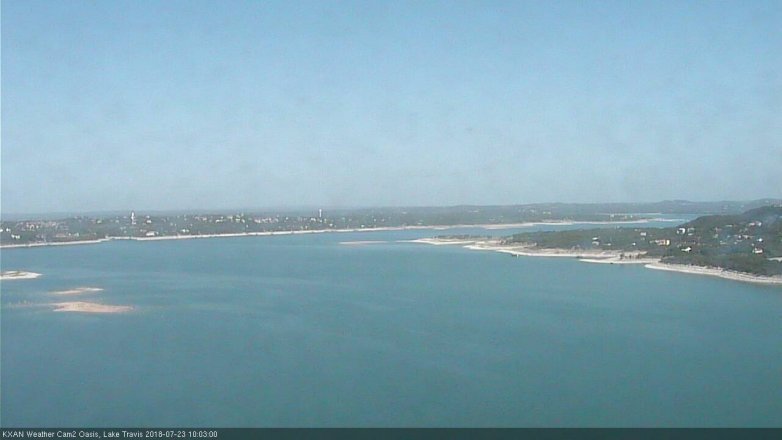Lake Travis webcam, July 23, 2018 9:05 AM CT