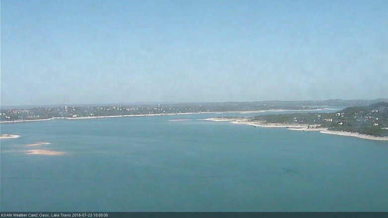 Lake Travis webcam, July 23, 2018 9:10 AM CT