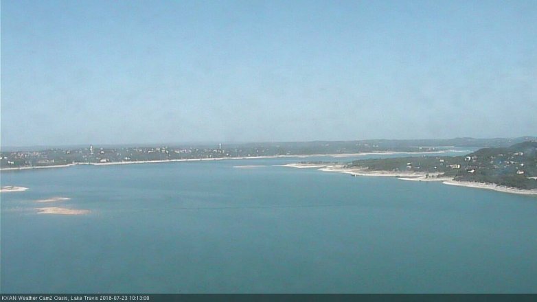 Lake Travis webcam, July 23, 2018 9:15 AM CT