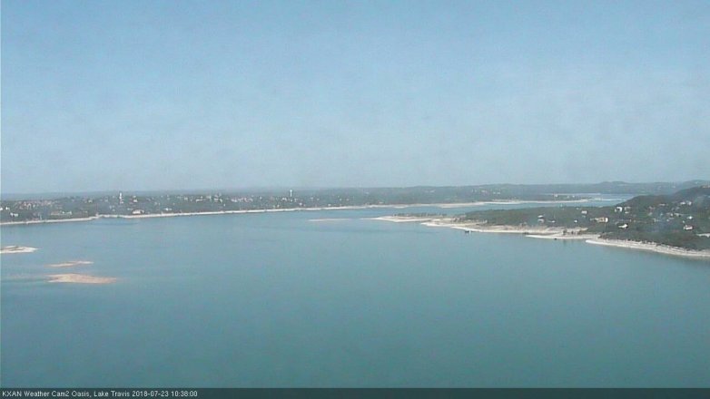 Lake Travis webcam, July 23, 2018 9:40 AM CT
