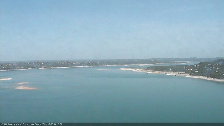 Lake Travis webcam, July 23, 2018 9:50 AM CT