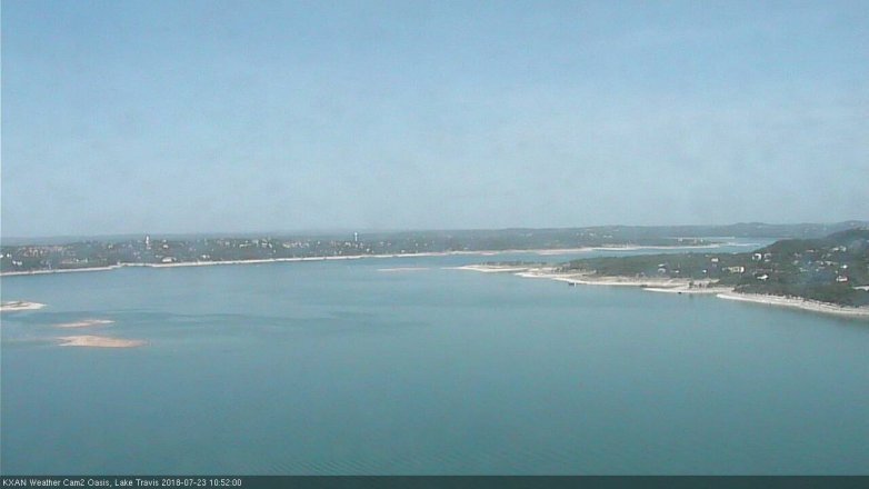 Lake Travis webcam, July 23, 2018 9:55 AM CT