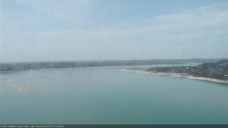 Lake Travis webcam, July 23, 2018 12:55 PM CT