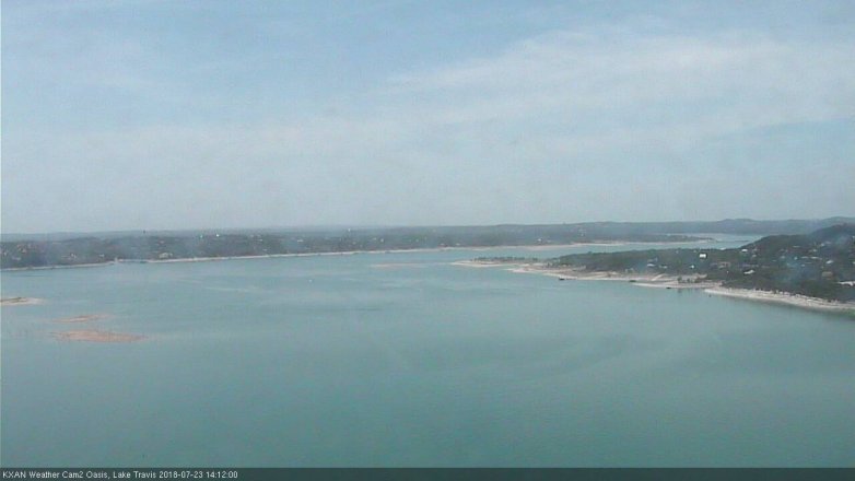 Lake Travis webcam, July 23, 2018 1:15 PM CT