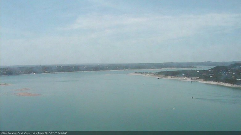 Lake Travis webcam, July 23, 2018 1:40 PM CT