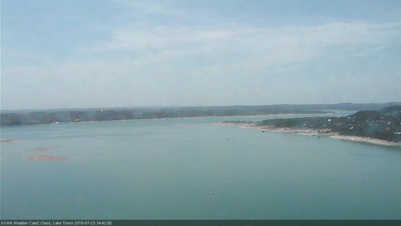 Lake Travis webcam, July 23, 2018 1:45 PM CT
