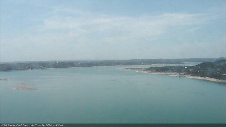 Lake Travis webcam, July 23, 2018 1:55 PM CT