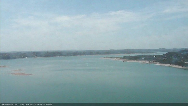 Lake Travis webcam, July 23, 2018 2:10 PM CT