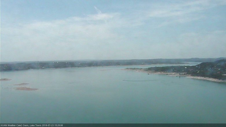 Lake Travis webcam, July 23, 2018 2:30 PM CT