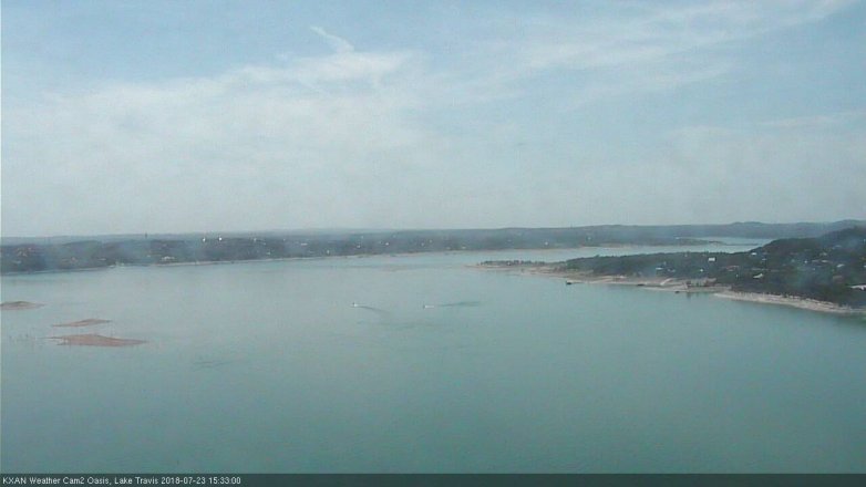 Lake Travis webcam, July 23, 2018 2:35 PM CT