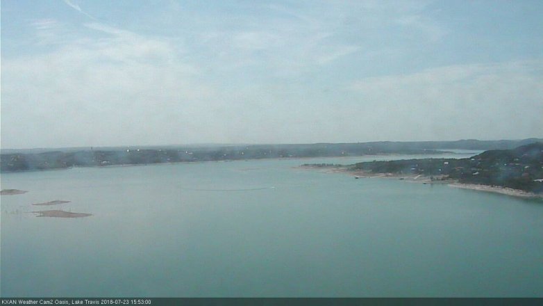 Lake Travis webcam, July 23, 2018 2:55 PM CT