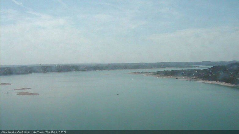 Lake Travis webcam, July 23, 2018 3:00 PM CT