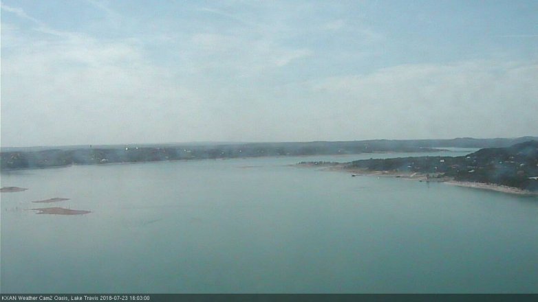 Lake Travis webcam, July 23, 2018 3:05 PM CT