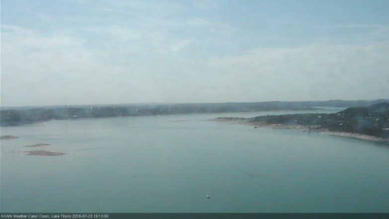 Lake Travis webcam, July 23, 2018 3:15 PM CT