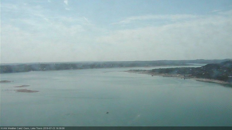 Lake Travis webcam, July 23, 2018 3:40 PM CT