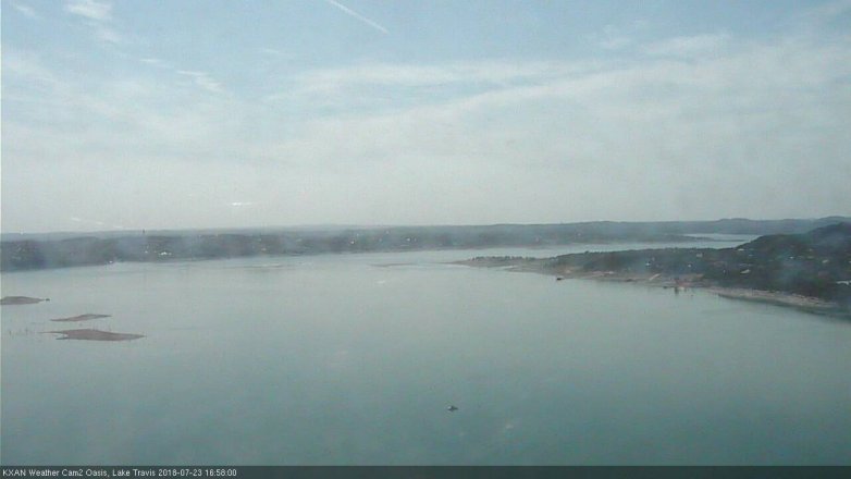 Lake Travis webcam, July 23, 2018 4:00 PM CT