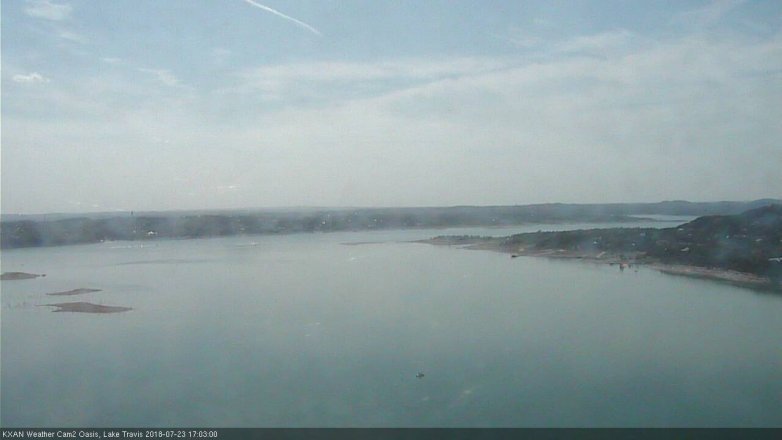 Lake Travis webcam, July 23, 2018 4:05 PM CT
