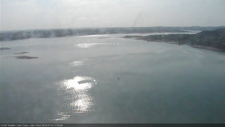 Lake Travis webcam, July 23, 2018 4:55 PM CT