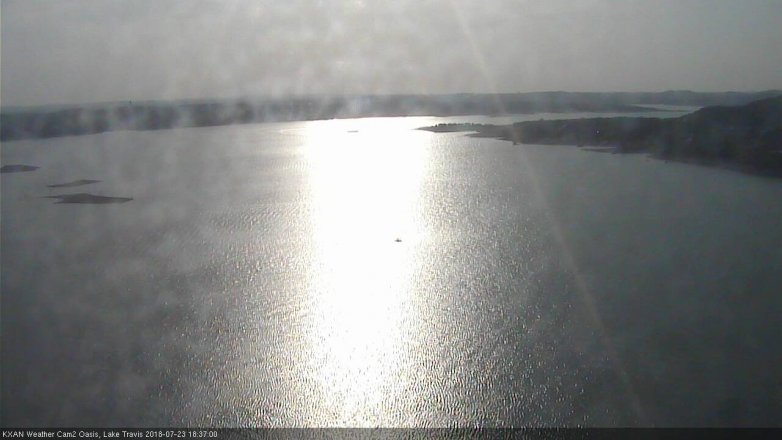 Lake Travis webcam, July 23, 2018 5:40 PM CT
