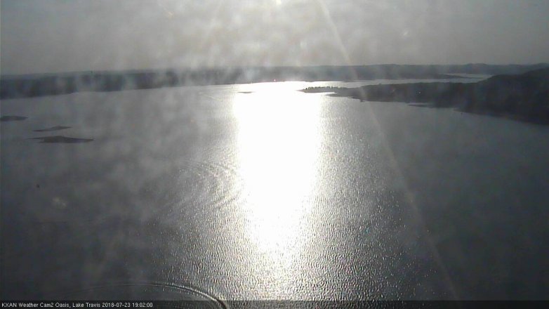 Lake Travis webcam, July 23, 2018 6:05 PM CT