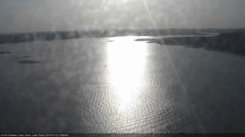 Lake Travis webcam, July 23, 2018 6:10 PM CT