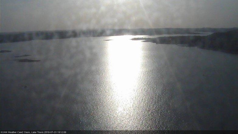 Lake Travis webcam, July 23, 2018 6:15 PM CT