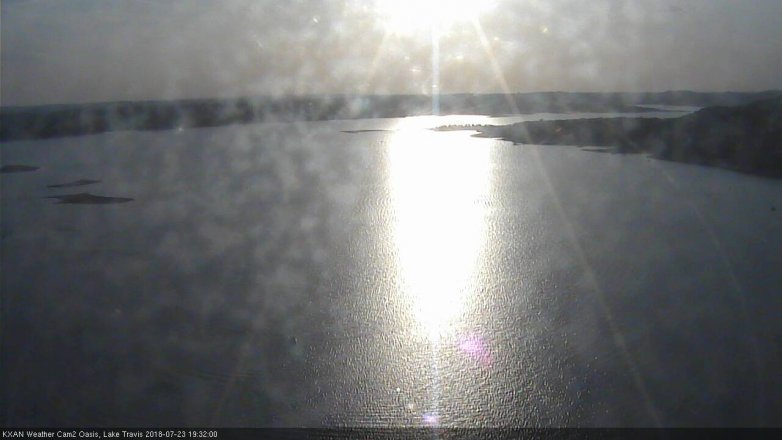 Lake Travis webcam, July 23, 2018 6:35 PM CT